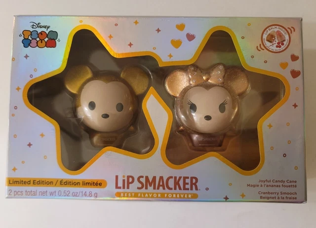 DISNEY LIP Smacker Tsum Tsum Glitter Gold Mickey & Minnie. Limited Edition