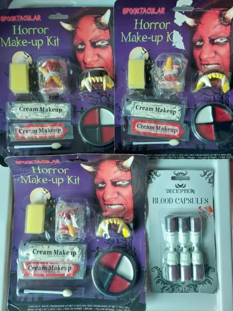 Halloween Horror Make-Up Set. X3 PLUS BLOOD CAPSULES