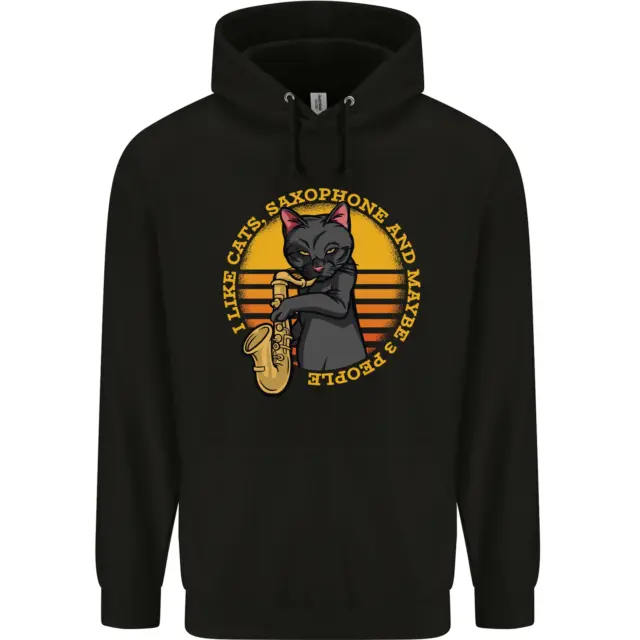 I Like Cats, Saxophones & Maybe 3 People Childrens Kids Hoodie
