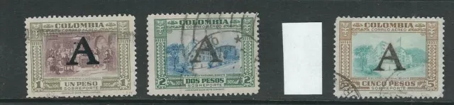 Colombia 1950 Avianca Ausgabe (Scott C195 C196 C198) F/VF Gebraucht