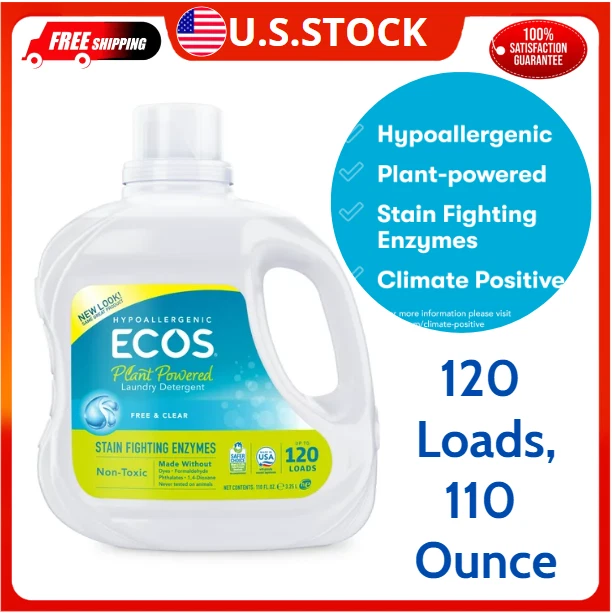 ECOS PLANT POWERED Liquid Laundry Detergent w/ StainFighting Enzymes