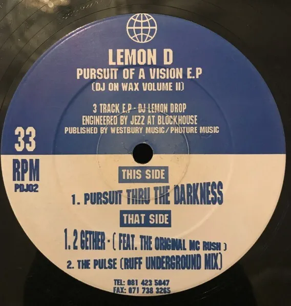 Lemon D – Pursuit Of A Vision E.P  - 12" vinyl record rare 1993 jungle / rave