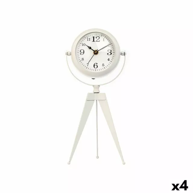 Reloj de Mesa Trípode Blanco Metal 12 x 30 x 12 cm [4 Unidades]