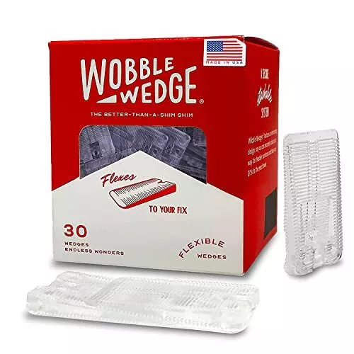 Wobble Wedges Flexible Plastic Shims, 30 Pack - MADE IN USA -  Assorted Sizes