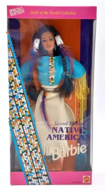 1993 2nd Native American Barbie Puppe / Dolls of the World / Mattel 11609, NrfB