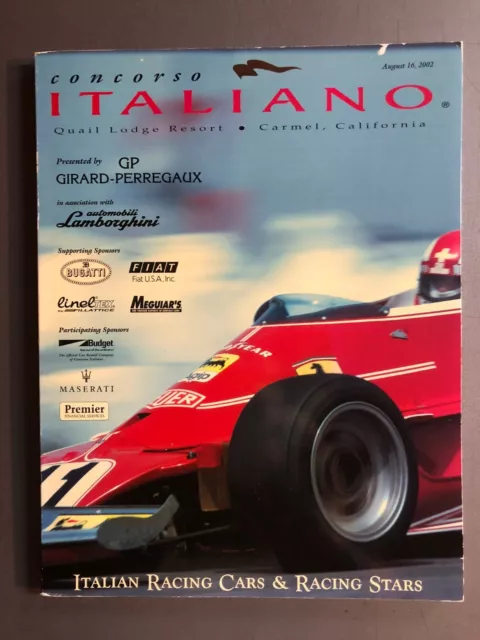 Concours Italien 2002 Programme Celebrating Alfa Maserati Ferrari RARE !! Génial