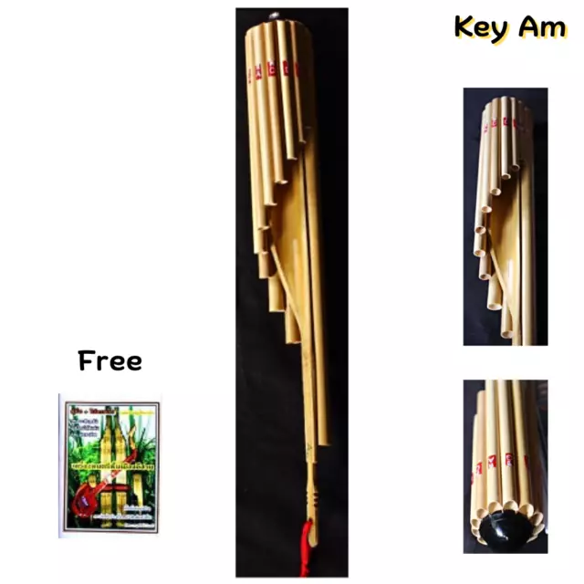 Flute Wote Bamboo Laos Handmade Isan Musical Instrument Thai Wot Panpipe Key Am