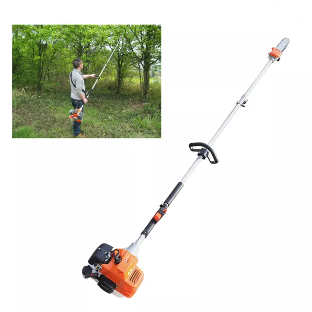 Two-Stroke 52cc Gas Powered Pole Saw 2.3m Tree Trimming/Pruning Cutting Tool