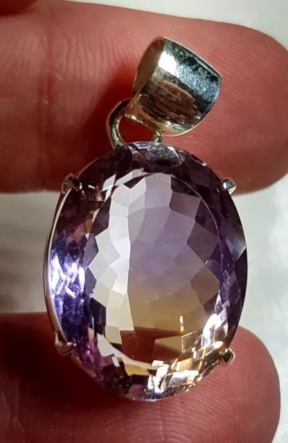 9,24g TOP Pendentif Ametrine IF NATURELLE ovale Argent