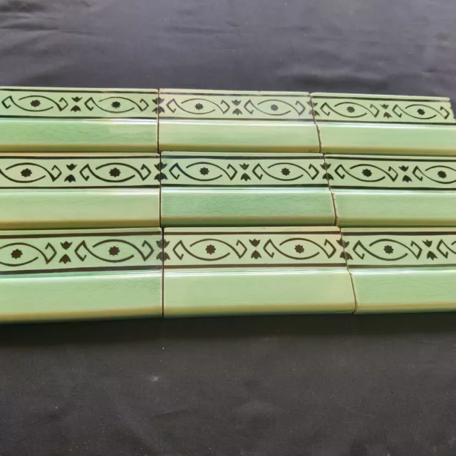 1940s Vintage Architecture Furniture Tiles 9 Pcs Majolica Art Nouveau Japan 2