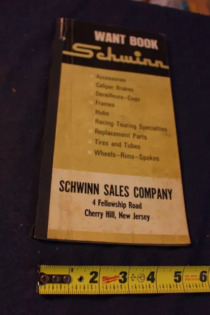Vintage Schwinn Sales Book Cherry Hill New Jersey