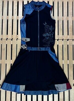 DESIGUAL WOMEN'S DRESS Robe Dress Vestido Abito Gr. L long sleeve 