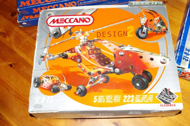 Meccano Design 1 - Modèle Moto Motocross - Complet Intérieur Neuf, Boîte Abîmée