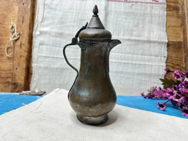 Antique Copper Milk Pot, Turkish Teapot, Turkish Tea Maker Kettle, Forged Pot