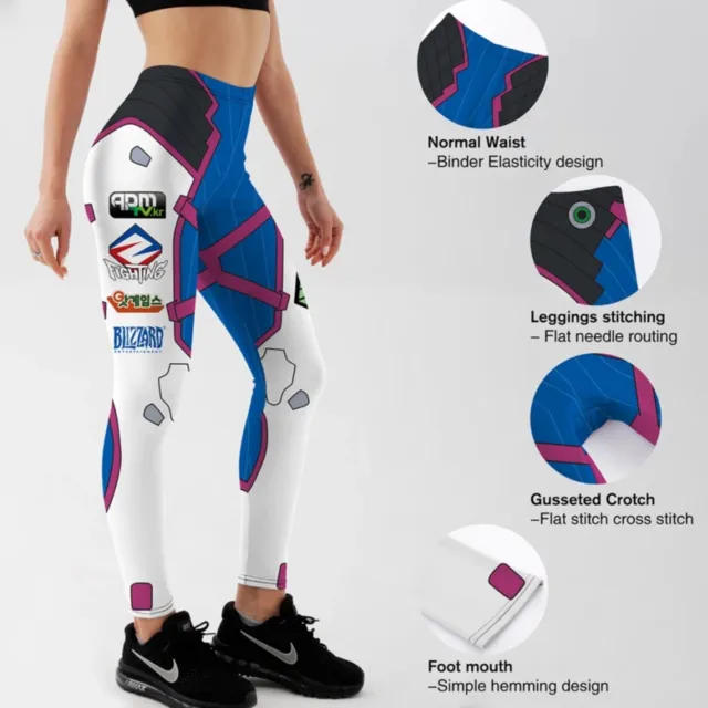 Leggings Donna Ragazze Pantaloni Sport Yoga Digitale Stampato in 3D D. VA Giochi Robot 8