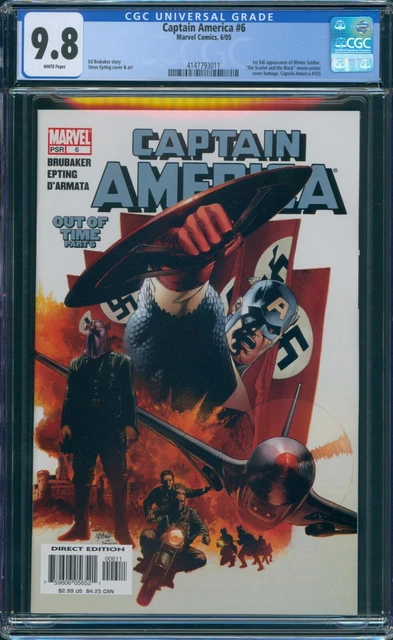 Captain America #6 CGC 9.8 WP 1st Full Appearance of Winter Soldier Marvel 2005