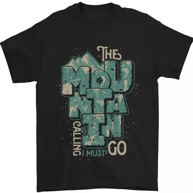 T-shirt da uomo The Mountain Is Calling Hiking Trekking 100% cotone