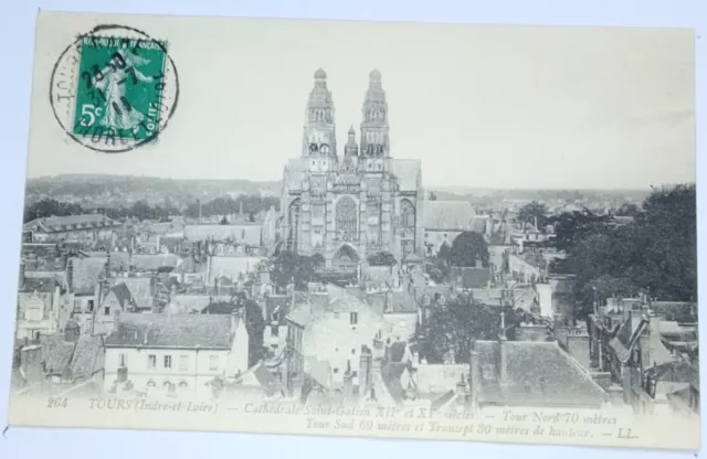Ancienne CPA TOURS - Cathédrale Saint-Gatien 1911