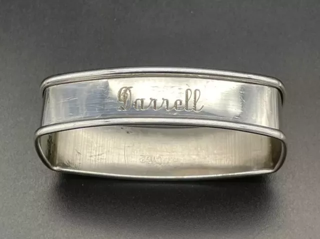 Sterling Silver Napkin Ring Engraved Name “Darrell” Webster