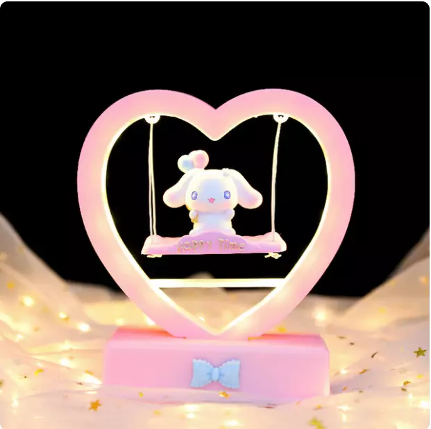 Kawaii Anime Cinnamoroll B Swing Music Light Sanrioed Table Lamp Bedside Night