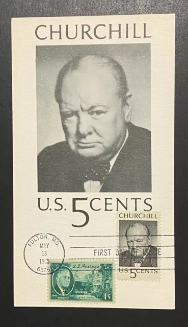 StampTLC US 1264 Churchill FDR Britain UK World War Peace Europe Maximum 1965