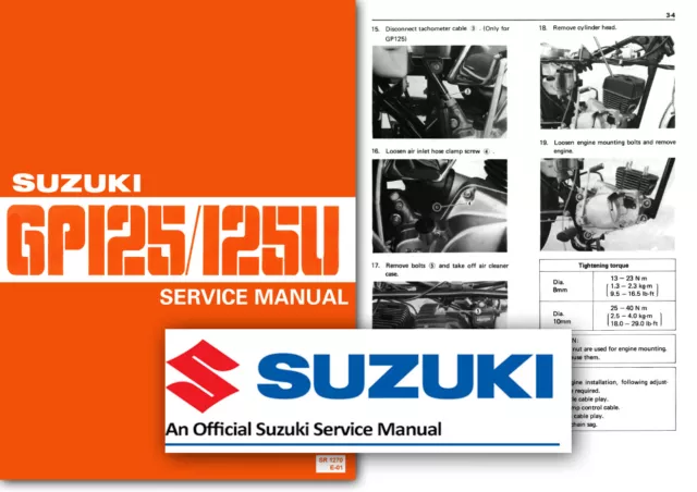 Suzuki GP125 GP125U Workshop Service Manual - Factory Shop COVERS ALL MODELS