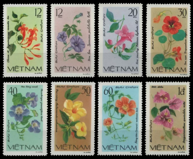 Vietnam 1980 - Mi-Nr. 1137-1144 (*) - ohne Gummi verausgabt - Blumen / Flowers