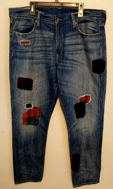 POLO RALPH LAUREN AVERY PATCHWORK DISTRESSED BOYFRIEND RETRO Jeans Size 31 NWT