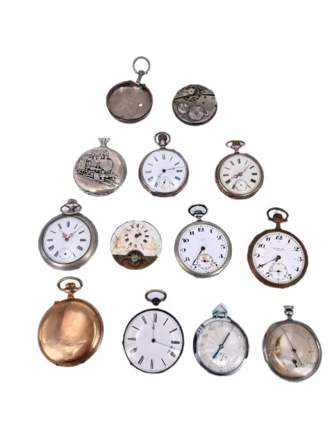 RACCOLTA OROLOGIO DA tasca difettoso argento contapassi leva EUR