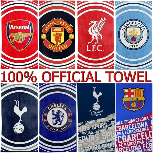 Football Club Team Towels Beach Bath Gym Swim Man United City Liverpool Arsenal