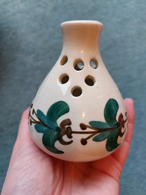 Jersey Pottery Pierced Vase Posy/Bud Vase Small Hand Painted Vase. Vintage