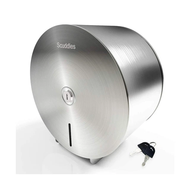 Scuddles Single-Roll Jumbo Toilet Paper Dispenser Stainless Steel for Commerc...