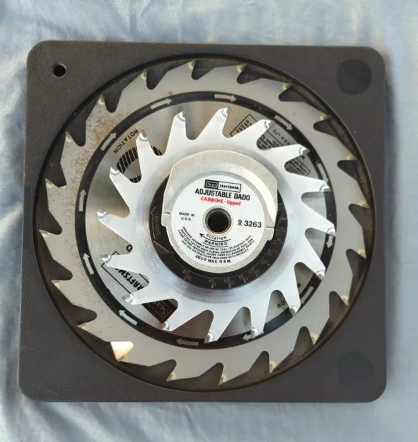 2 Sears Craftsman Saw Blades #9-3263 Carbide Tipped 7" Dado and 10 in #72032531 2 Sears Craftsman Saw Blades #9-3263 Carbide Tipped 7" Dado and 10 in #72032531