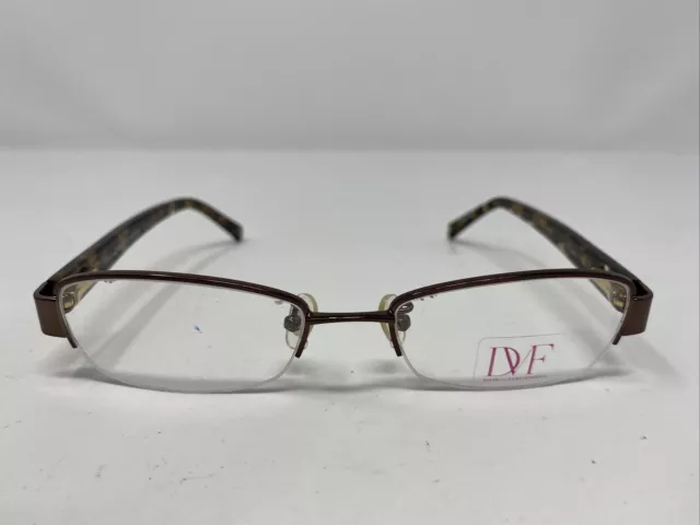 Diane Von Furstenberg DVF8015 204 50-18-135 Brown Half Rim Eyeglasses Frame YN23