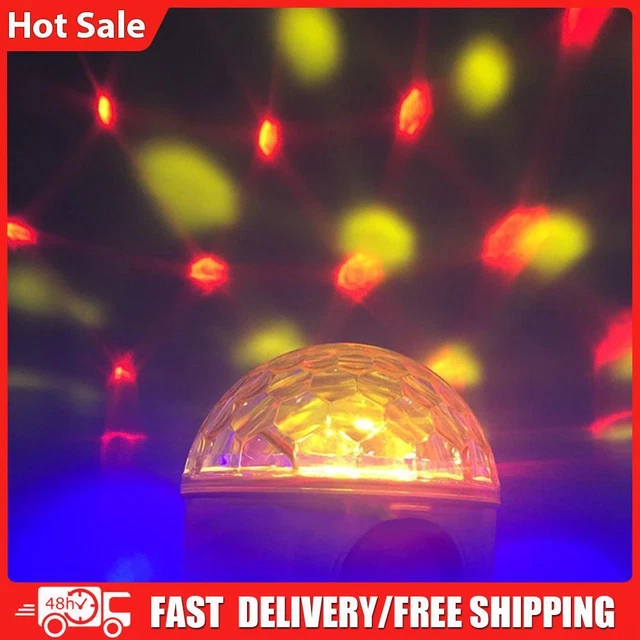 Rotating LED Night Lamp USB Disco Stage Party Ball Light (White)