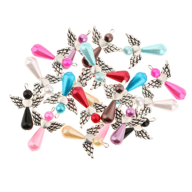 20 Stück Engelsflügel Charms Perle Tropfen Perlen Anhänger DIY