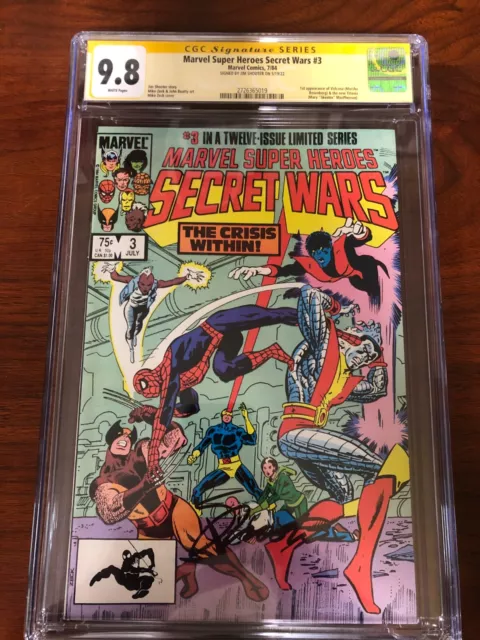 Secret Wars #3 CGC 9.8 SS Signed by Jim Shooter She-Hulk 1st Volcana & Titania