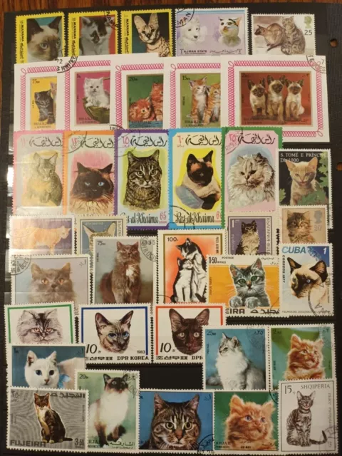 Lot de 36 timbres Thématique "Chats" (THE 120)