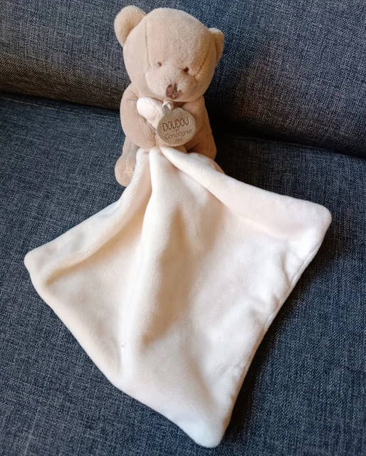 DOUDOU ET COMPAGNIE 🐻 Ours Marron/ Beige Avec Mouchoir DOUX 🥰