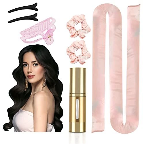 PENNTR Satin Heatless Hair Curler Set-Smooth Wavy Styling Overnight Curling
