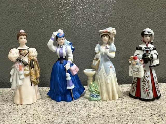 4 Vintage Avon Presidents Club Mrs Albee Mini 3” Figurines in VGC (see pics)