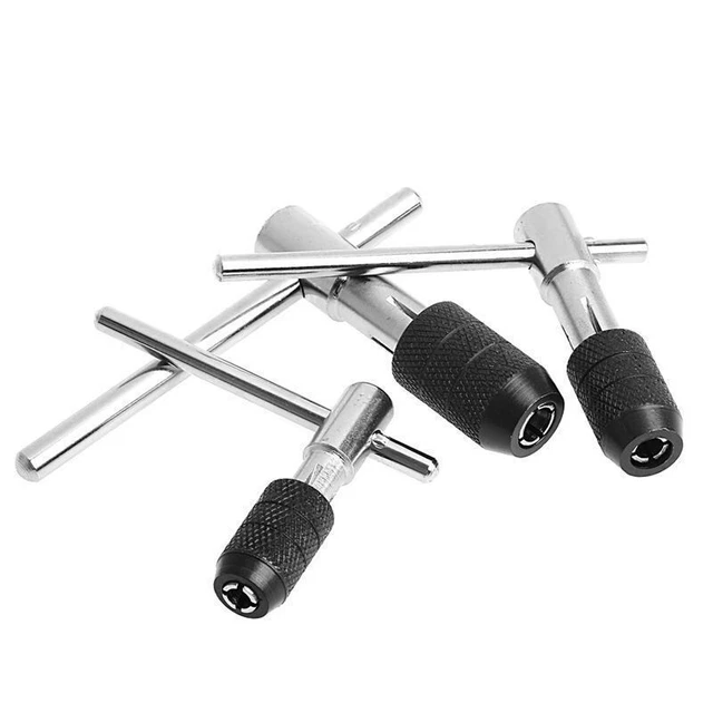 T-Griff Windeisen M3–M8 Verstellbar – Ratschenbohrer Mit Chrom-Finish, 85 Mm Gesamtlänge