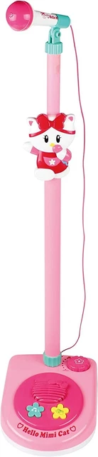 Stage Telescopic Vertical Karaoke Microphone Toy with 6 Songs for Kids 3-14 Year