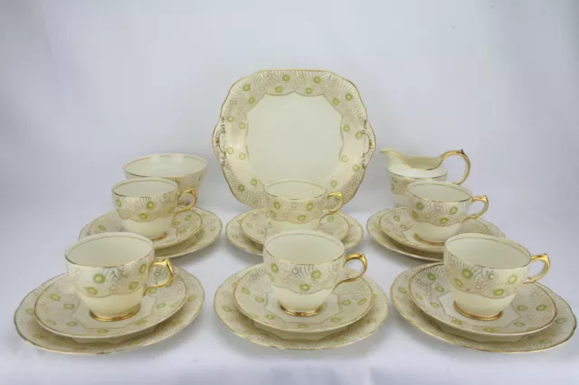 Unique Vintage Grosvenor China Hand Painted Tea Set, Fantastic Design, Colouring