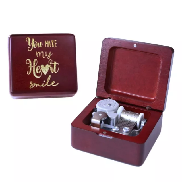 Sankyo Red Beech Engrave  Music Box :  You Are My Sunshine