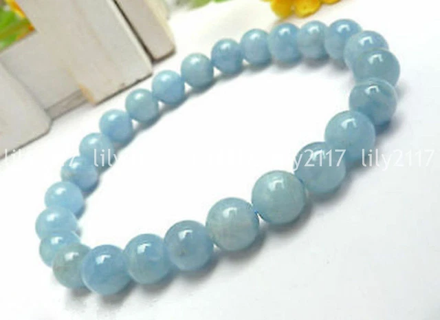 Bracelet élastique En Perles De Pierres Précieuses Véritables ELEDORO PowerBead - 8 Mm - Pour Femme, Ajustable (tour De Poignet 17-18 Cm) - Pierre De Naissance, Zodiaque