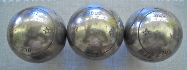 Triplette De Pétanque OBUT 2 étoiles - Diamètre 75 Mm - Poids 710 G - Inox Dur - Occasion Très Présentable