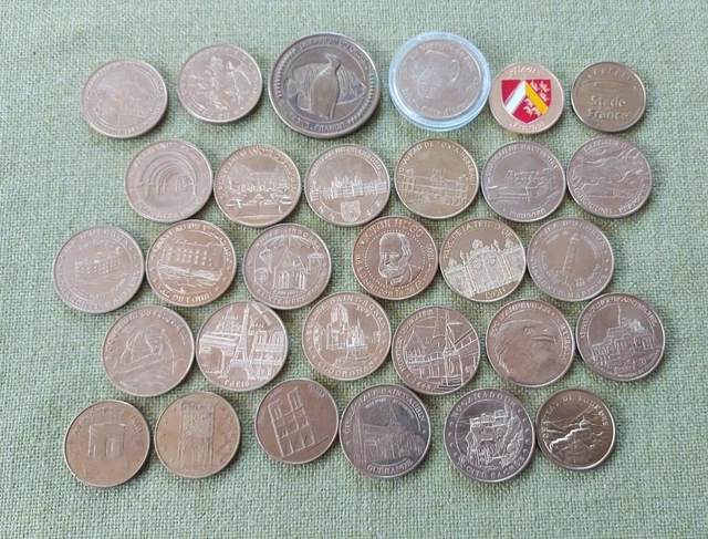 LOT de 30 JETON MEDAILLE Monnaie de Paris divers thèmes