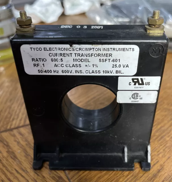 New Out Of Box Tyco Electronics 5Sft-601 Current Transformer Ratio 600:5