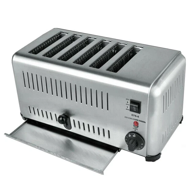 220V Stainless Steel Commercial Portable Electric 6-slice Bread Toaster Machine